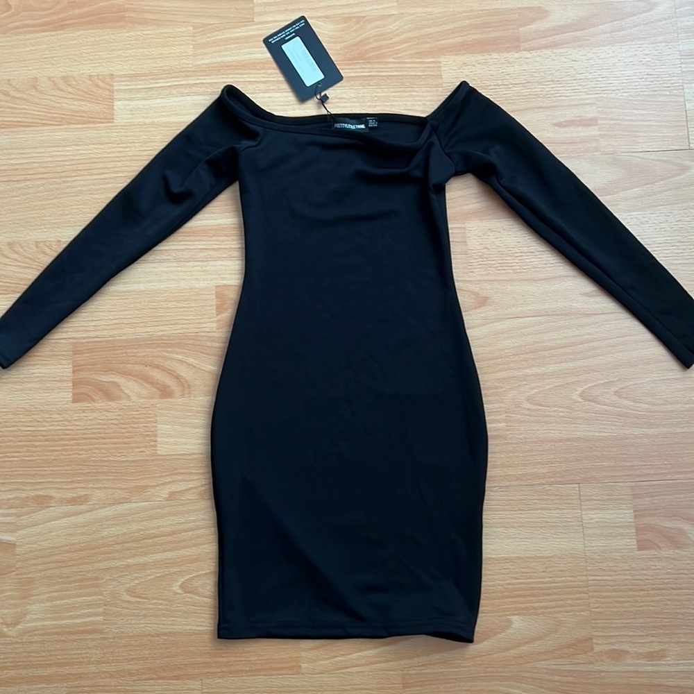 Pretty Little Thing Black Bardot Bodycon Dress